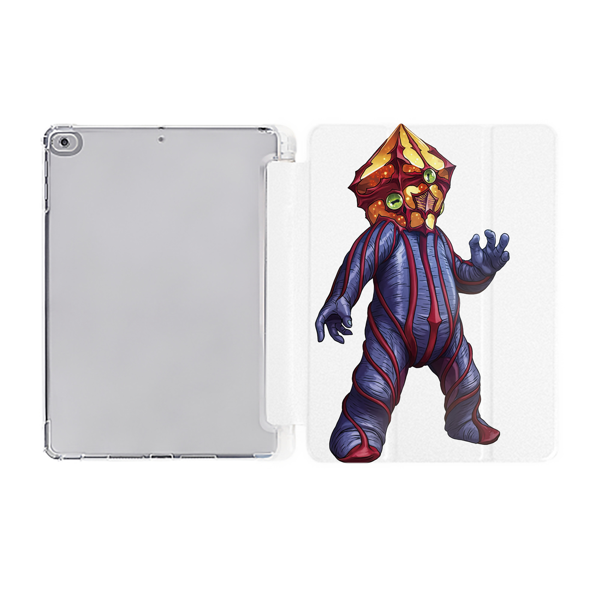 （画像用） ウルトラマン Ultraman IPad ケース ペン収納付き 三つ折りスタンド PUレザー×シリコン 対応機種9.5/10.5/10.9インチ